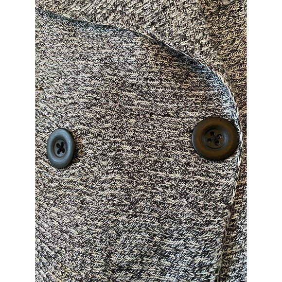 Nic + Zoe Black/White Double Breasted Knit Cardigan With Peplum Size L Academia - Picture 9 of 9